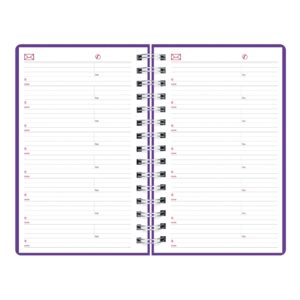 Brownline 2024 DuraFlex Daily/Monthly Planner, Appointment Book, 12 Months, January to December, Twin-Wire Binding, 8" x 5", Purple (CB634V.PUR-24)