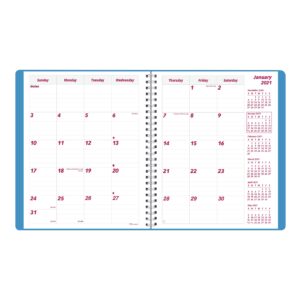 brownline 2024 essential monthly planner, 14 months, december 2023 to january 2025, twin-wire binding, 8.875" x 7.125", mountain blue (cb1200g.04-24)