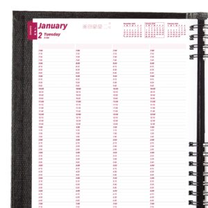 brownline 2024 coilpro daily professional planner, four-person appointment book, 12 months, january to december, twin-wire binding, 11" x 8.5", black (cb960c.blk-24)