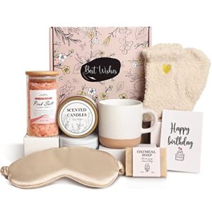 Birthday Gifts for Women Mom her Sister Grandma, Happy Birthday Bday Ideas Unique Relaxation Basket Gift Box Presents Set for Female Best Friend Woman Bestie Ladies Aunt, for Women Who Have Everything