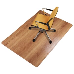 sallous chair mat for hard floors, 47" x 36" vinyl office chair mat for hardwood, slip-resistant floor protector desk chair mat for home office, gaming chair mat for hard surface (black)