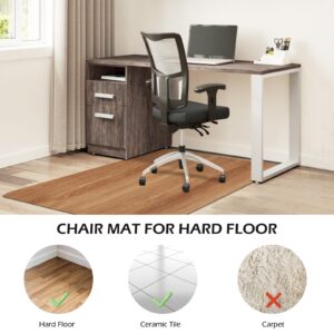 SALLOUS Chair Mat for Hard Floors, 47" x 36" Vinyl Office Chair Mat for Hardwood, Slip-Resistant Floor Protector Desk Chair Mat for Home Office, Gaming Chair Mat for Hard Surface (Black)