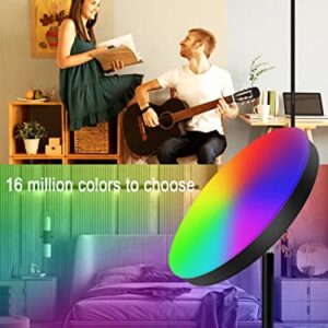 Hyskostar 2 Side Lighting Led Floor Lamp with Remote & Touch Control 24 W 1000LM, Dimmable 3 Color Temperatures,Tall Standing RGB Floor Lamps for Living Room,Bedroom