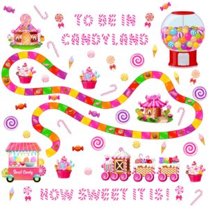 outus candyland ice cream bulletin board decor set classroom decoration candy land ice cream cutout with glue points for candy birthday party classroom school office supply halloween decor (candyland)