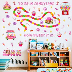 Outus Candyland Ice Cream Bulletin Board Decor Set Classroom Decoration Candy Land Ice Cream Cutout with Glue Points for Candy Birthday Party Classroom School Office Supply Halloween Decor (Candyland)