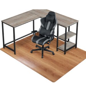 sallous chair mat for hard floors, 63" x 51" vinyl protector chair mat for hard surface, rectangular desk chair mat for home office (white)