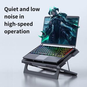 LIENS Laptop Cooling Pad, Laptop Cooler with 6 Quiet Led Fans for 12-17 Inch Laptop Cooling Fan Stand, Portable Ultra Slim USB Powered Gaming Laptop Cooling Pad, Black/Blue