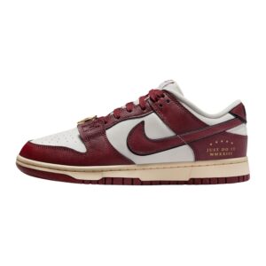 nike dunk low se women's shoes size - 5.5, sail/team red-black-muslin