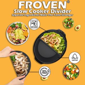6 Quart Silicone Slow Cooker Divider Liners Oval. Thickened, Weighted & Sturdy Reusable Crockpot Inserts Compatible With Most 6 Qt Crock Pot Slow Cookers Accessories. Leakproof, Dishwasher Safe