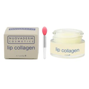 nuovaderm collagen lip mask with squalane, your secret to soft and supple lips, lip plumper for moisturizing, hydrating, anti-aging, and elasticity-boosting for unisex with one wand