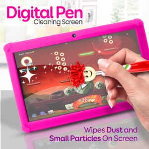 Pyle 10.1-Inch Android Tablet w/ 1080p HD Display, Dual Camera, WiFi Compatibility, Quad-Core Processor,10.1” Kids Tablet w/Stylus Pen 1GB RAM, 8GB Storage, Kid-Proof Cover (Pink)