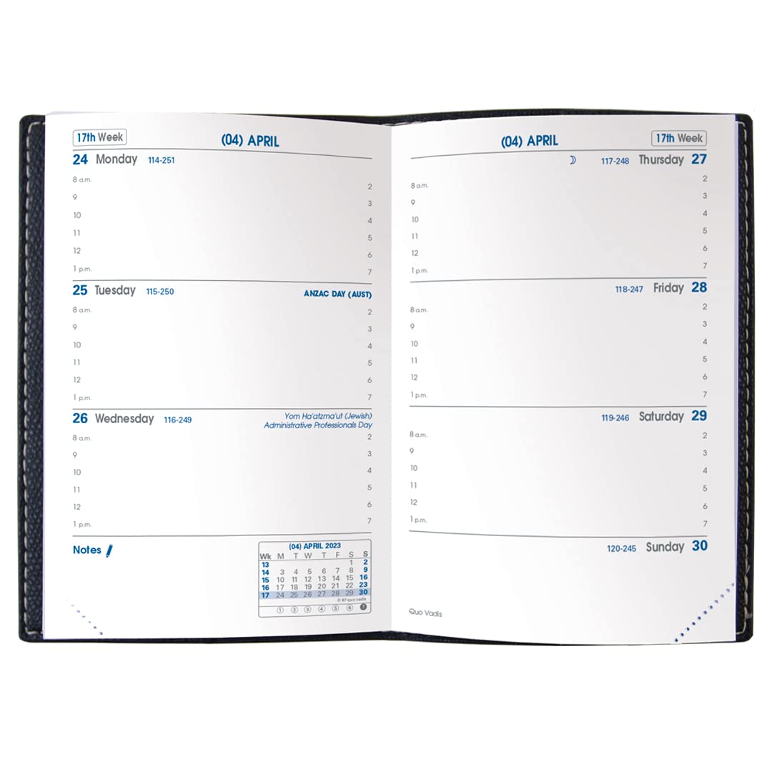 Quo Vadis 2024 Sapa X Weekly Planner 12 Months, Jan. to Dec. 3 1/2 x 5 1/4" - Refill - Productivity Time Mangement Organizer