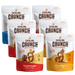 catalina crunch mix protein snack mix variety pack | keto friendly, low carb, keto snacks, pack of 6