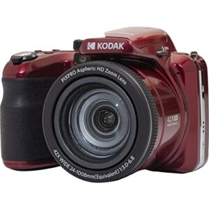 Kodak PIXPRO AZ425 Digital Camera + 64GB Memory Card + Camera Case (Black) + USB Card Reader + Table Tripod + Accessories (Red)