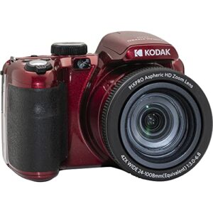 Kodak PIXPRO AZ425 Digital Camera + 64GB Memory Card + Camera Case (Black) + USB Card Reader + Table Tripod + Accessories (Red)