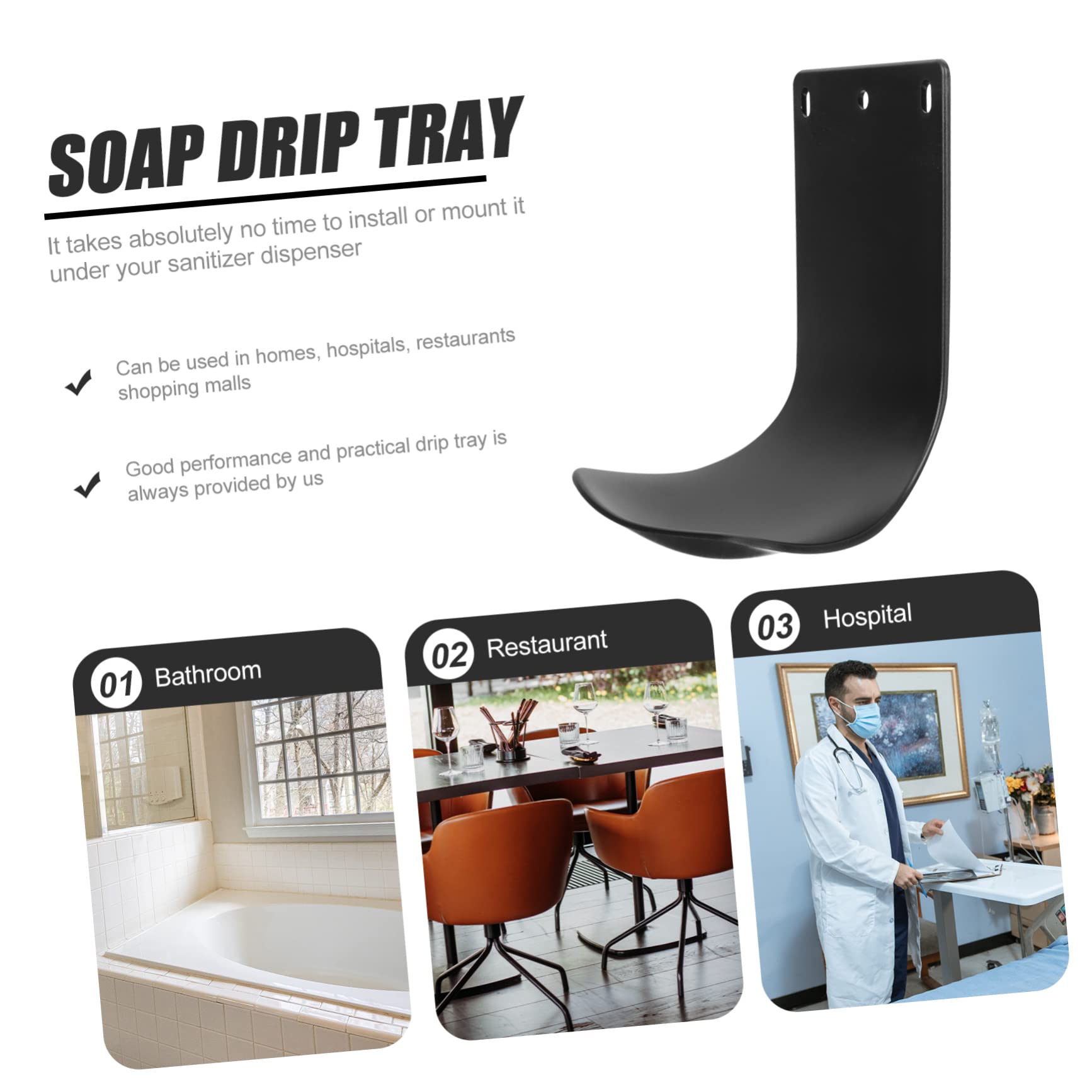 SHOWERORO Soap Dispenser Tray Wall Mount Soap Laundry Cup Holder Soap Dispenser Wall Mounted Machine Hand Soap Dispenser Drip Tray Spray Laundry Accessories Abs Plastic