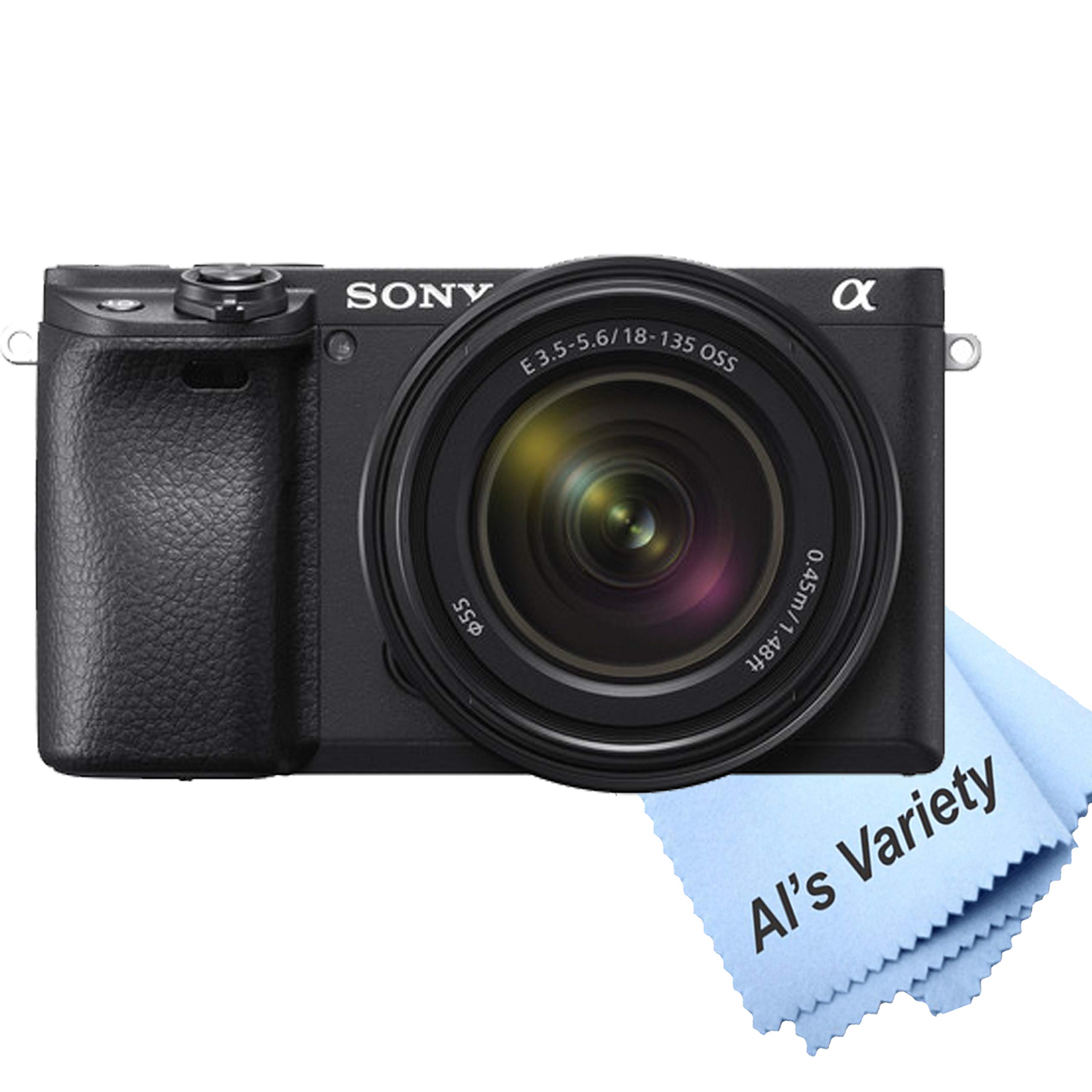 Sony a6400 Mirrorless Camera with18-135mm Zoom Lens + 2pcs 64GB Memory + Case+ Tripod + Steady Grip Pod + Filters + Macro + 2X Lens + 2X Batteries + More (32pc Bundle)