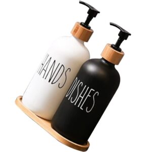 Angoily 1 Set Soap Dispenser Liquid Soap Pump Bottle Lotion Dispenser Pump Shampoo Pump Bottle Liquid Body Soap Bubble Soap Pump Bottles for Shampoo and Conditioner Cosmetic Wooden