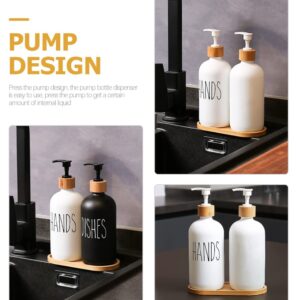 Angoily 1 Set Soap Dispenser Liquid Soap Pump Bottle Lotion Dispenser Pump Shampoo Pump Bottle Liquid Body Soap Bubble Soap Pump Bottles for Shampoo and Conditioner Cosmetic Wooden