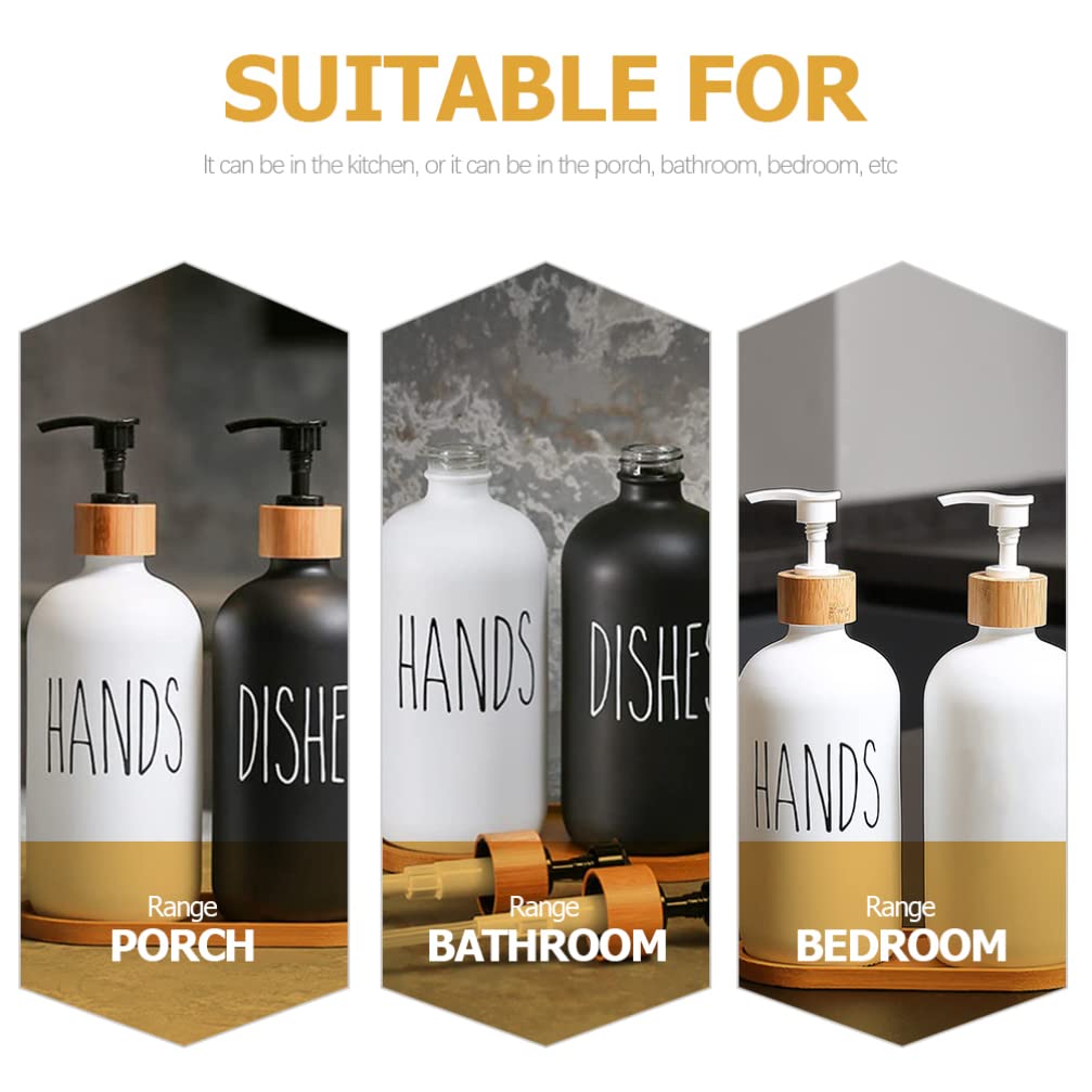 Angoily 1 Set Soap Dispenser Liquid Soap Pump Bottle Lotion Dispenser Pump Shampoo Pump Bottle Liquid Body Soap Bubble Soap Pump Bottles for Shampoo and Conditioner Cosmetic Wooden