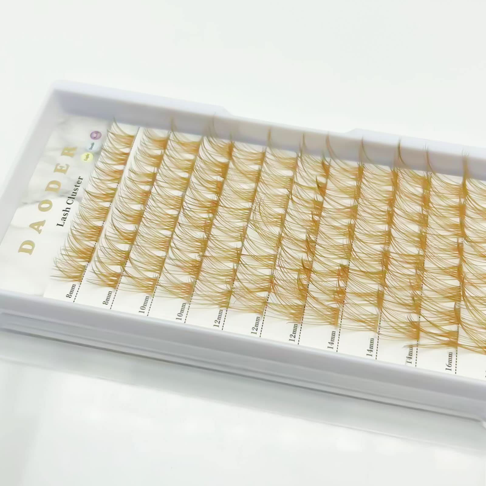 Brown Lash Clusters Blonde Lash Extension 96pcs Light Brown Cluster Lashes D Curl 8-16mm Wispy Individual Lashes With Clear Lash Band Eyelash Extension Clusters By DAODER(Brown Lash Cluster 007)