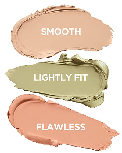 THESAEM Cover Perfection Triple Pot Concealer - 3 Color Concealer with Clear Beige, Green & Peach Shades - Full Coverage Concealer to Correct & Conceal Redness, Dark Circles, 01 Correct Beige