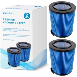 bluestars premium quality vf5000 wet/dry cartridge hepa filter 5 to 20 gallon replacement - exact fit for ridgid shop vacs 5-20 gallon wd0671, wd0970, wd06700, wd0671ex0, wd1270 vacuums - pack of 2