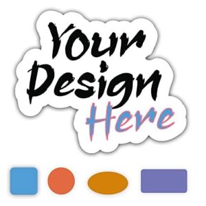 custom design your own waterproof die-cut vinyl stickers labels - personalized with image, photo, text or logo,dishwasher safe, fade & uv resistant.
