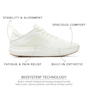 ABEO MXV Cruise Walking Shoes Women | Orthopedic Shoes for Women | Ball of Foot Cushions for Women | Built-in Metatarsal Pads Women | Plantar Fasciitis Relief Off White 7.5 Medium