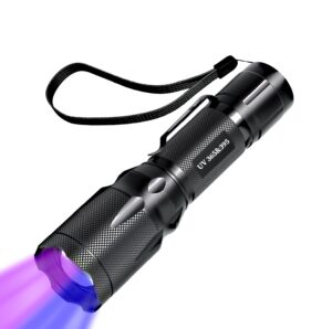 eowco uv flashlight 365nm & 395nm, ultraviolet black light flashlights, handheld zoomable blacklight torch wood's lamp, detector for pet urine dry stains, resin curing, rocks, scorpions finder