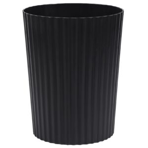 jiatua small trash can plastic wastebasket round garbage container bin for bathroom, kitchen, bedroom, home office, college dorm, black