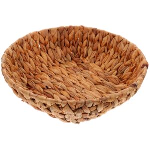 round woven bread basket grass storage dried nut fruit organizer container vegetables serving basket flower snack holder decor for bathroom kitchen