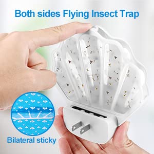Flying Insect Trap Refill Kit Plug-in Sticky Card Plug Refill Replacement Glue Cards for HU002 Insect Trap (5 Pack-Refill, Transparent)