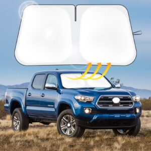 Car Windshield Sun Shade Compatible with 2016 2017 2018 2019 2020 2021 2022 2023 2024 Toyota Tacoma Accessories Foldable Sunshade Truck Custom Windshield Sun Visor