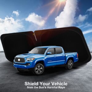 Car Windshield Sun Shade Compatible with 2016 2017 2018 2019 2020 2021 2022 2023 2024 Toyota Tacoma Accessories Foldable Sunshade Truck Custom Windshield Sun Visor