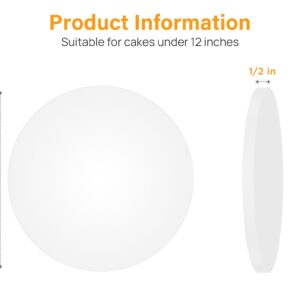 Kootek Cake Boards Drum 14 Inch Round, 1/2" Thick Cake Drums, Cake Decorating Supplies White 6-Pack Sturdy Cake Corrugated Cardboard for Multi-Layer Cakes