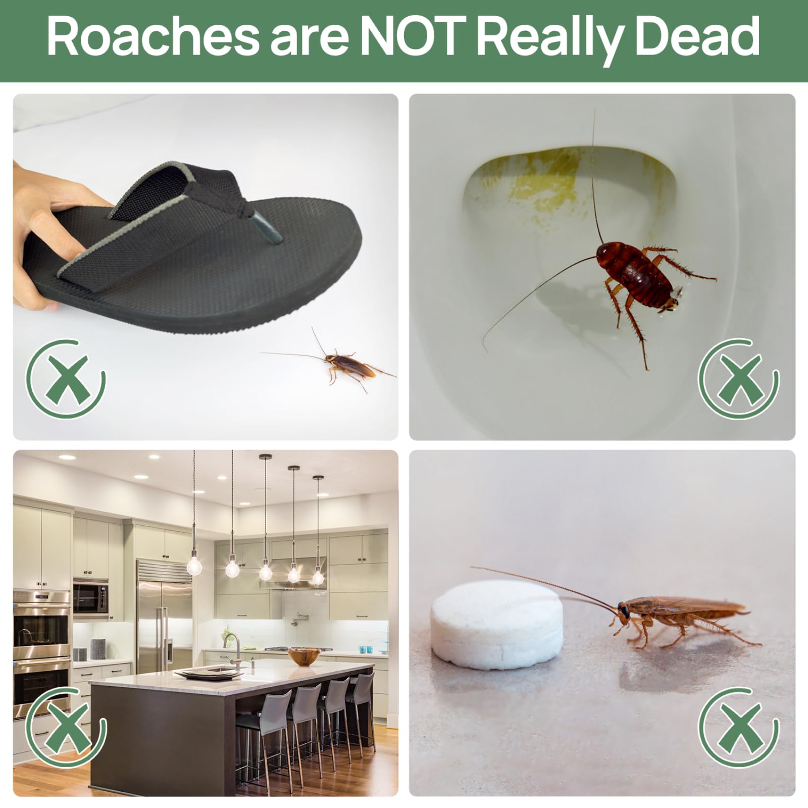 16 Pack Roach Killer Indoor Infestation, Roach Traps Indoor Conveniently, Sticky Roach Motel - Child & Pet Friendly, Cockroach Killer Indoor Home Also Anti Bug etc