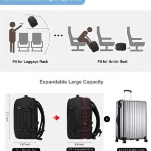 Evmyo 47L Carry on Backpack, Large Travel Backpack for Women Men Airline Approved, Expandable Suitcase Backpacks, Carry on Luggage With Packing Cubes