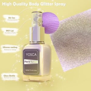 Highlighter Powder Spray, 20ML Cosmetic Grade High Gloss Body Shimmer Powder Fairy Dust Highlighter Sparkle Face Makeup Setting Magic Diamond Glitter Spray Shimmer Face Body Skin Hair Clothes