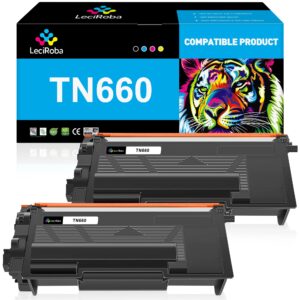leciroba tn660 high yield black toner cartridge replacement for brother tn660 tn630 to use with hl-l2300d hl-l2380dw hl-l2320d dcp-l2540dw hl-l2340dw hl-l2360dw mfc-l2720dw printer (2-packs)