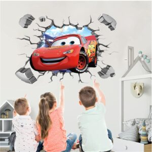 cars mcqueen wall stickers for kids boys bedroom cartoon self adhesive pvc decorative game poster decals