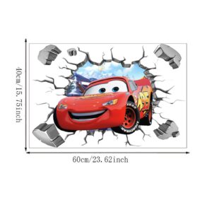 Cars McQueen Wall Stickers for Kids Boys Bedroom Cartoon Self Adhesive PVC Decorative Game Poster Decals