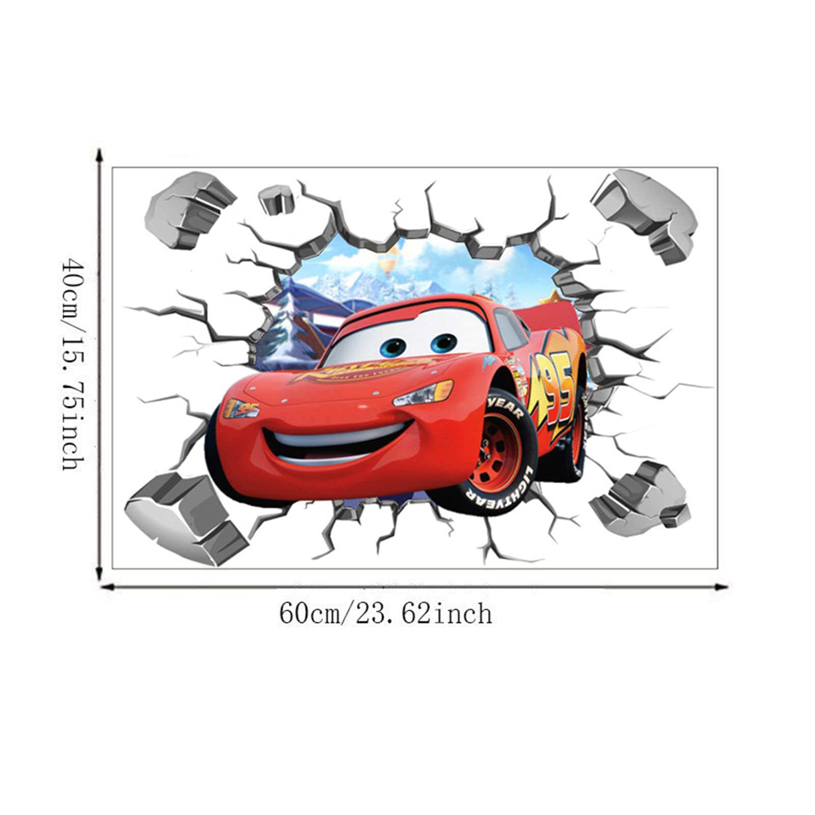 Cars McQueen Wall Stickers for Kids Boys Bedroom Cartoon Self Adhesive PVC Decorative Game Poster Decals