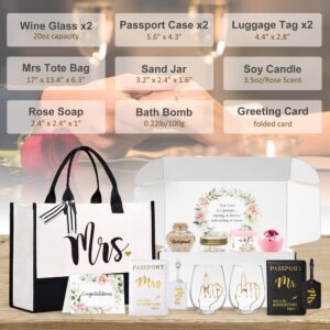 Engagement Gifts for Couples, Wedding Gifts for Newlyweds Mr and Mrs, Bride and Groom Gifts, Bridal Shower Gift for Her, Bride To Be Gifts, Just Married Gifts, Honeymoon Travel Essentials 13 Pcs Set