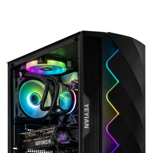 YEYIAN Shoge Gaming PC Desktop Computer, AMD Ryzen 5 5600X 4.6GHz, Nvidia RTX 3070 8GB, 1TB NVMe SSD, 16GB DDR4 3200MHz, ARGB Fans, Windows 11 Home Wi-Fi