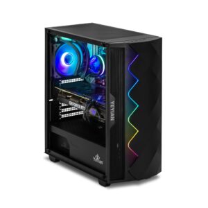 YEYIAN Shoge Gaming PC Desktop Computer, AMD Ryzen 5 5600X 4.6GHz, Nvidia RTX 3070 8GB, 1TB NVMe SSD, 16GB DDR4 3200MHz, ARGB Fans, Windows 11 Home Wi-Fi