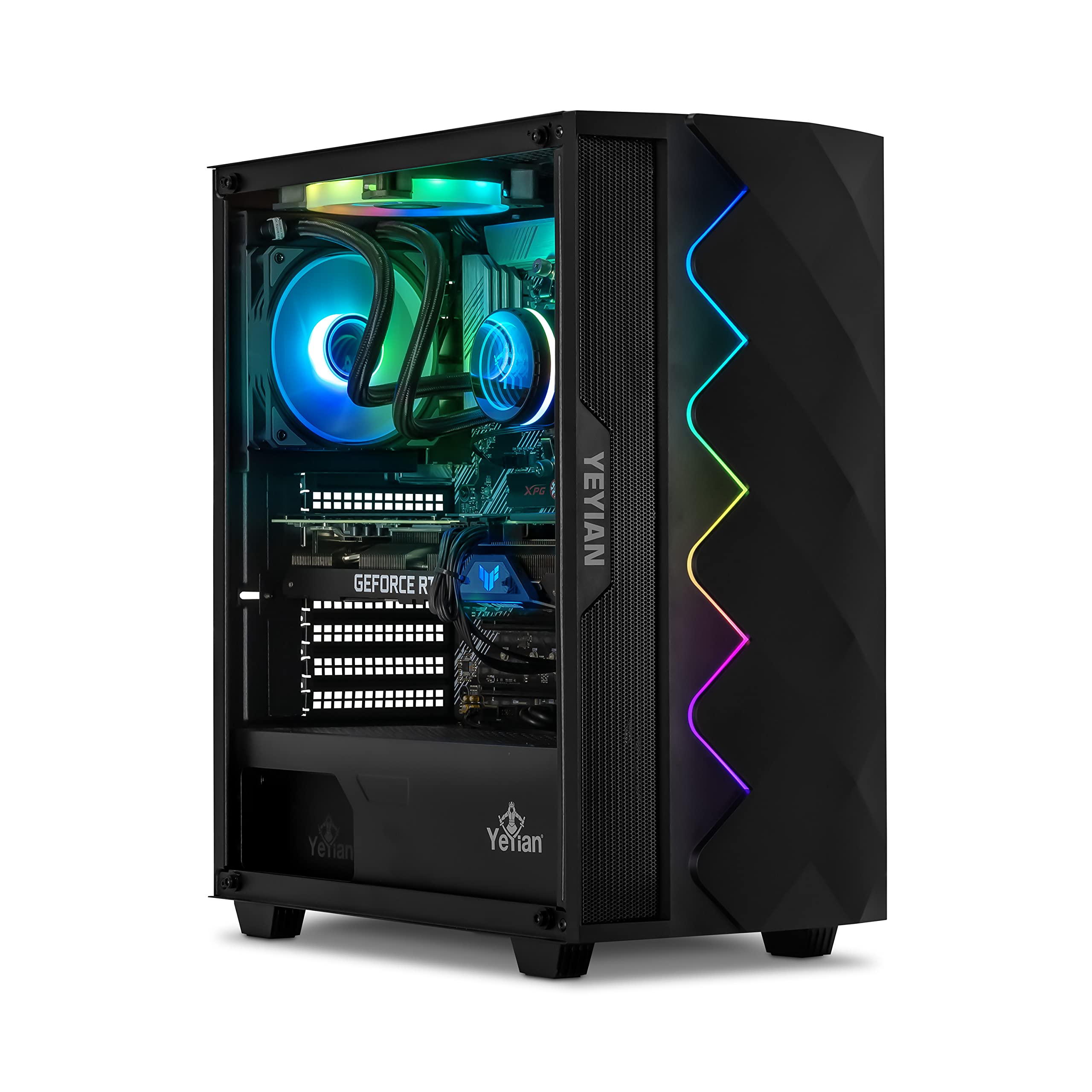 YEYIAN Shoge Gaming PC Desktop Computer, AMD Ryzen 5 5600X 4.6GHz, Nvidia RTX 3070 8GB, 1TB NVMe SSD, 16GB DDR4 3200MHz, ARGB Fans, Windows 11 Home Wi-Fi