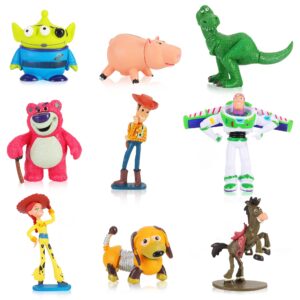 9Pack Story Action Figures Toys with Cake topper, Cartoon Figures Cupcake Toppers for Birthday Party Cake Decorations