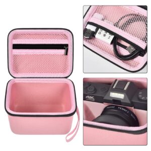 Vlogging Camera Case Compatible with brewene/for Femivo/for KVUTCIEIN/for Duluvulu 4K 48MP Digital Cameras for Youtube. Vlog Camera Carrying Storage for Lens, Cable and Other Accessories (Pink)