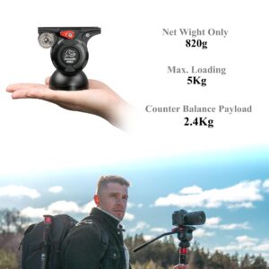 IFOOTAGE Cobra 3 Monopod C180F-P with K5S Fluid Head, Professional Portable Travel Monopod Kit for Canon Nikon Sony Olympus Panasonic DSLR Camera
